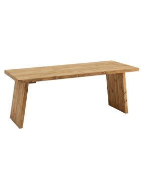 Mesa de centro de madera maciza acabado envejecido de 120x45cm
