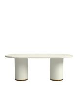 mesa de comedor de microcemento en color blanco roto 200 cm