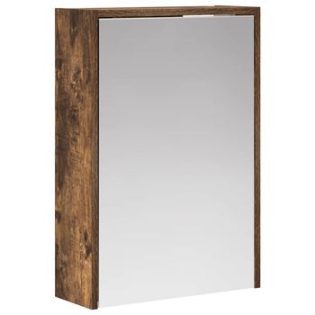 Armario Con Espejo De Baño | Mueble De Baño Roble Ahumado 43 X 16 X 62.5 Cm