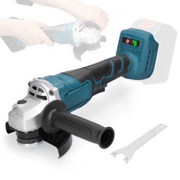 Amoladora angular eléctrica inalámbrica de 125 mm, herramienta manual para cortar, desbastar y pulir, con mango auxiliar para metal, baldosas y tuberías de PVC.