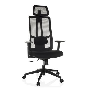 Silla De Oficina, Ergonómica Para Ordenador Tramore Tela / Tejido De Malla Negro