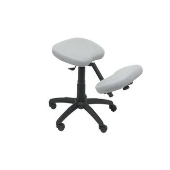 Taburete De Oficina Ergonómico Giratorio Y Regulable En Altura  Asiento Tapizado En Tejido Bali Color Gris (rodillera Regulable) Piqueras Y Crespo Modelo 37g