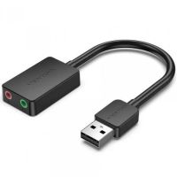 vention tarjeta de sonido externa usb de 2 puertos 015m negro
