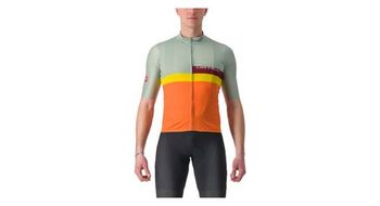Maillot de manga corta castelli p   strong a blocco  strong   p verde naranja
