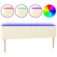 cabecero con led cuero sintetico color crema 160x5x7888 cm