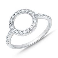 anillo de mujer circulo de plata 925 rodiado circonita cubica