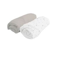 juego de 2 sabanas bajeras - jersey - blancoperla - 60 x 120 cm