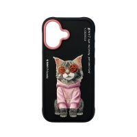 funda para movil nimmy serie maine glasses bordado 3d negro para iphone 16