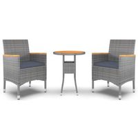 juego de comedor de jardin 3 piezasrconjunto de comedor de exteriorrconjunto de jardin ratan sintetico gris