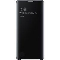 galaxy s10 clear view case - black black