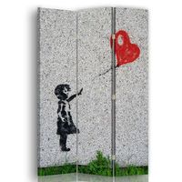 legendarte - biombo globo del amor - separador de ambientes para interiores cm 110x150 3 paneles