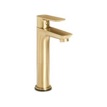 Grifo Mezclador Para Lavabo De Latón Mate Elegante Monomando 21 Cm Accesorios De Baño Dorado Chimbote