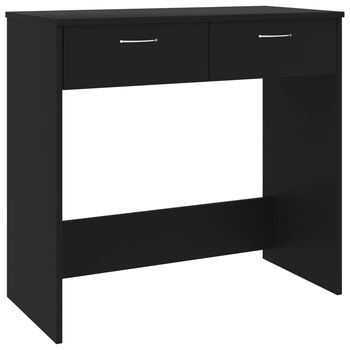 Mesa De Escritorio | Escritorio De Despacho | Escritorio De Madera Contrachapada Negro 80x40x75 Cm