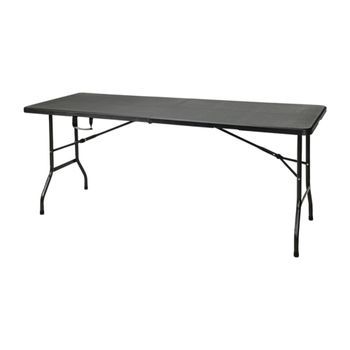 Wellhome Mesa Plegable Negra Con Bloqueo Automático 180x70x74cm