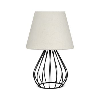 Lámpara de mesa de metal en crema 36 cm