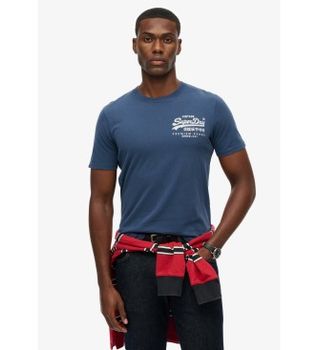 Superdry para hombre. M1012235A Camiseta Tokyo Relaxed azul (M), Casual, Algodón, Manga corta