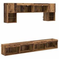 unidades de tv de pared con led 6 uds  mueble de salon  gabinete de tv madera vieja