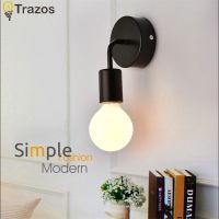 lampara de pared de hierro led minimalista moderna dormitorio nordico mesita de noche sala de estar creativa e27 luz de fondo de pasillo en blanco y negro