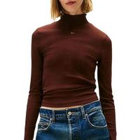 tommy hilfiger camiseta manga larga tjw essential mock para mujer
