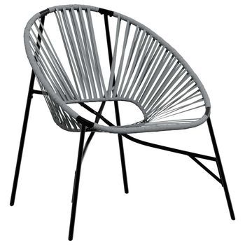 Silla De Jardín Con Forma De Huevo Ratán Sintético Negro Y Gris Cfw328866