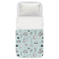 cubrecama infantil cascos azul -  cama 90x200 190x280