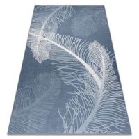 alfombra lavable andre 1148 plumas antideslizante - azul 120x170 cm