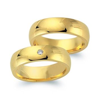 Alianzas 18 quilates oro amarillo con diamante