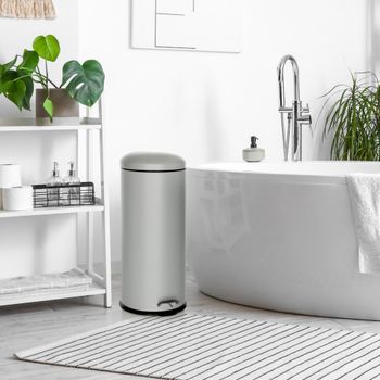 Cubo de basura de acero de 30 litros gris
