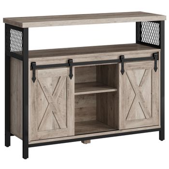 Armario de Cocina con Estilo Industrial, Greige jaspeado y negro tinta