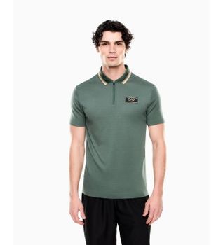 EA7 para hombre. 7M001333_AF13739 Polo Premium Label cilantro (XXL), Azul, Casual, Viscosa, Manga corta