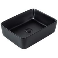 lavabo de encimera bano ceramica rectangular negro mate 49 x 38 cm travesia