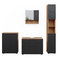conjunto de muebles de bano irma 4 piezas con cajonera y mueble midi vicco