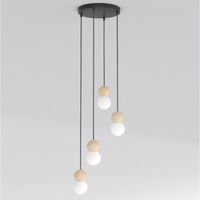 lampara colgante bara negro 4 luces