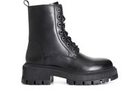 botin mujer piel con cordones black 40