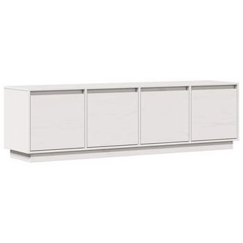 Mueble Tv | Mueble De Salón | Armario Tv Madera Maciza De Pino Blanco 156x37x45 Cm
