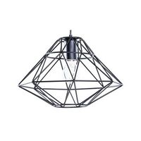 lampara colgante 1 luz negra en forma de jaula de alambre metal geometrico guam