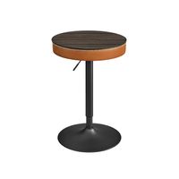 ekho coleccion - mesa de bar regulable en altura marron ceniza  marron caramelo