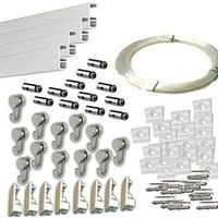 pack basic rm de 12 metros guias de aluminio blanco mate con 12 colgadores nylon para colgar cuadrosr blanco