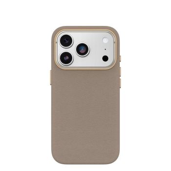 Funda para móvil OtterBox Symmetry Cactus Leather Cover case Piel de cactus Gris claro para iPhone 17 Pro