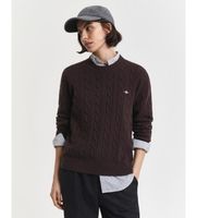 gant para mujer 4805315 jersey de punto de ochos marron l casual lana clasico