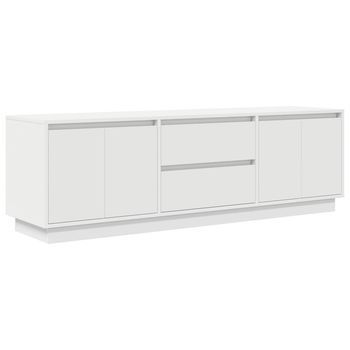 Mueble Tv - Mesa De Tv Con Luces Led Blanco 160,5x41x50 Cm