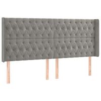 cabecero cama mueble de dormitorio con led de terciopelo claro 183 x 16 x 118128 cm gris m020001464