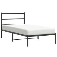 cama individual  cama para adulto  estructura cama sin colchon con cabecero metal negro 107x203 cm