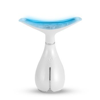 Masajeador Ultrasónico Para Cara Y Cuello Con Tratamiento De Luz Led. 8,8x5,7x10,8 Cm. Color: Blanco