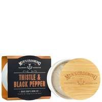 the scottish fine soaps company mens grooming thistle and black pepper shave soap and bowl set 100g