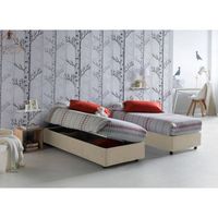 talamo italia cama individual con contenedor silvia sommier made in italy cama con revestimiento de tela apertura lateral con colchon de 80x190 cm incluido beige