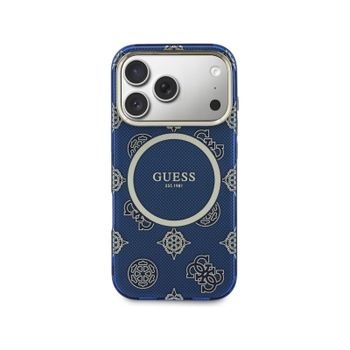 Guess Funda Para Iphone 17 Pro – Carcasa Rígida Azul Multilogo Guess, Protección Segura Y Ajuste Preciso