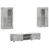 conjunto de mueble de tv con cajon florin 3 uds  mueble de salon  gabinete de tv gris concreto