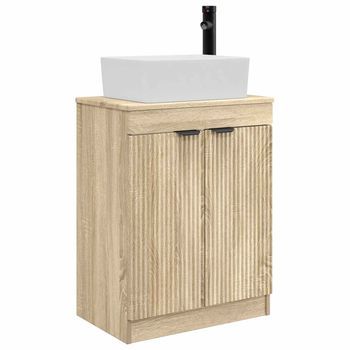 Vanidad De Baño Con Lavabo Roble Sonoma 54 X 35 X 83 Cm Vidaxl