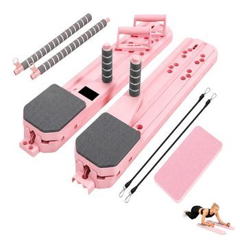 Tabla De Pilates Reformer Multifuncional Con Cuerdas De Resistencia,temporizador Y Esterilla.